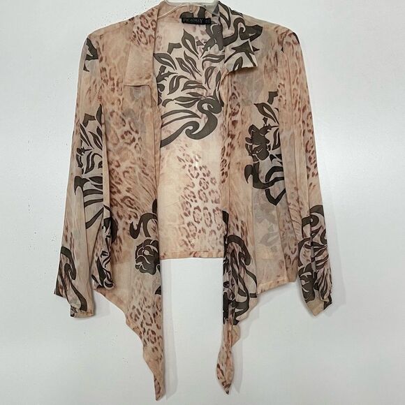 Picadilly Fashion Jackets & Blazers - Picadilly Fashions Open Front Waterfall Jacket Large Collared Sheer Rayon Canada